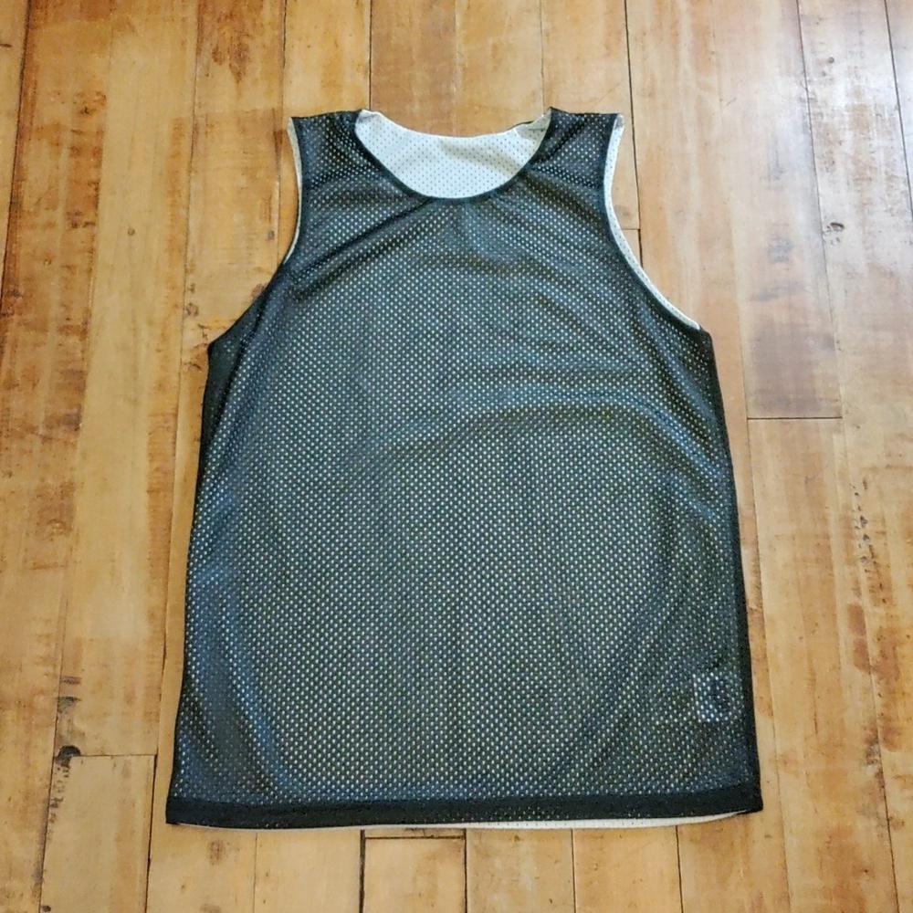 White Black Sleeveless Mesh Tank XL Youth Reversible Pinney Sports Basketball